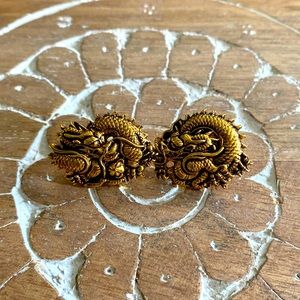 Gold dragon earrings